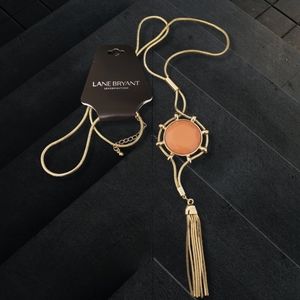 Lane Bryant Melon Hexagon with Tassle Necklace